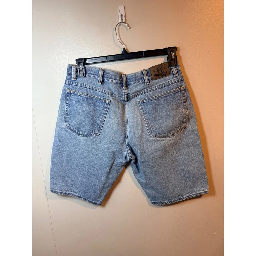Wrangler Mens‎ Denim Shorts Light Wash Authentic Jeans Size 18 Husky